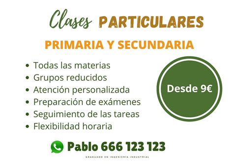 cartel clases particulares|Clases particulares plantilla